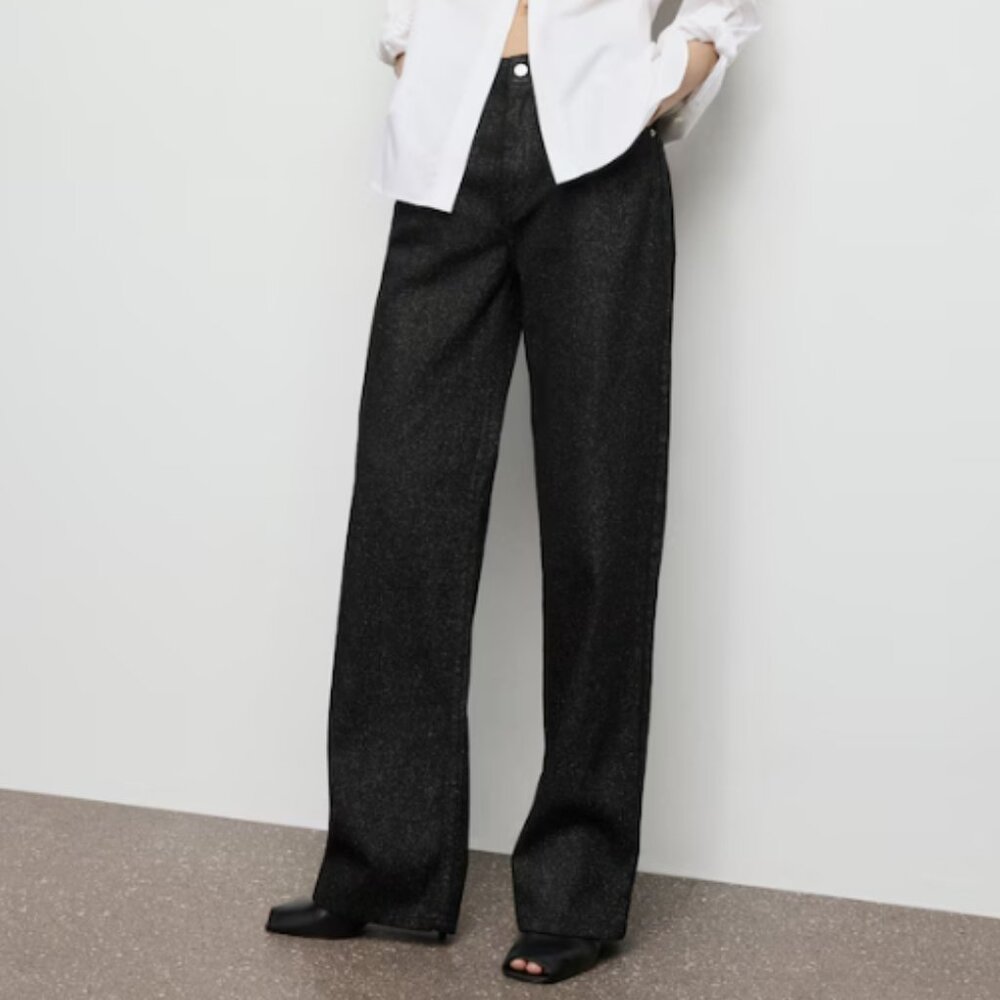 Mango Shiny straight-leg jeans